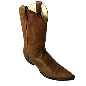 Caborca Cowboy Boots Pointy Botas Leather Brown 27.5 9.5 10 EEE Men 50160 Mexico